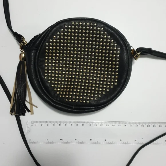 Neon Hart crossbody black faux leather studded bag - Picture 10 of 16